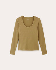 womens-tencel-rib-long-sleeve-shimmy-tee-fennel-seed | alt