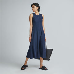 womens-organic-cotton-waffle-tank-dress-navy | primary
