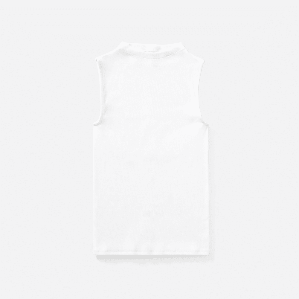 womens-pima-micro-rib-funnel-neck-tank-white | alt