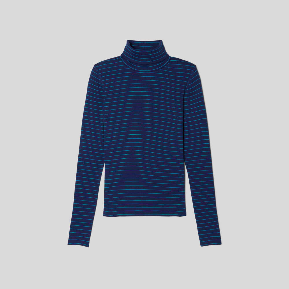womens-supima-rib-turtleneck-ocean-cavern-horizon-blue | alt