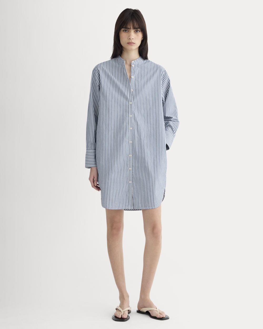 womens-relaxed-shirt-dress-soft-cotton-bone-mazarine-blue | primary