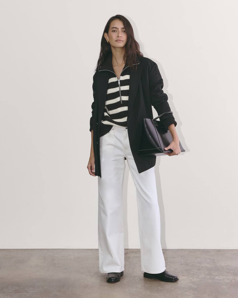 womens-felted-merino-halfzip-sweater-new-black-bone