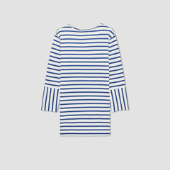 womens-organic-cotton-striped-tee-dress-canvas-tan-mazarine-blue | alt