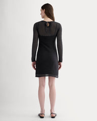 womens-lace-knit-mini-dress-black