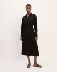 womens-mini-jacquard-stripe-shirt-dress-black | primary