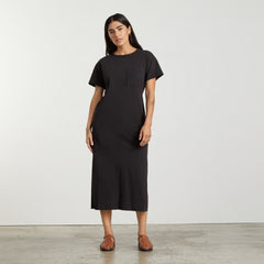 womens-organic-maxi-tee-dress-black | primary