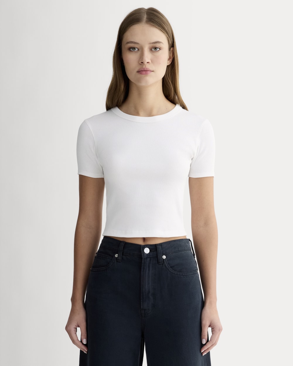 womens-cropped-short-sleeve-rib-tee-white | primary