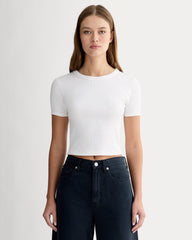 womens-cropped-short-sleeve-rib-tee-white | primary
