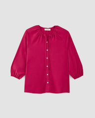womens-tencel-gathered-shirt-red-currant | alt