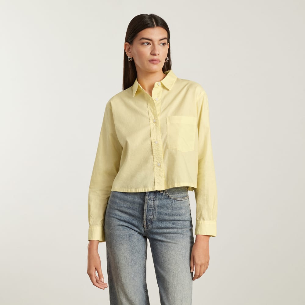 womens-silky-cttn-cropped-shirt-pastel-yellow | primary