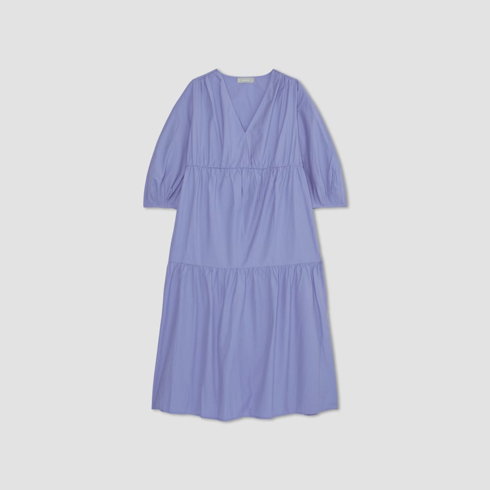 womens-poplin-tiered-dress-cornflower-blue | alt