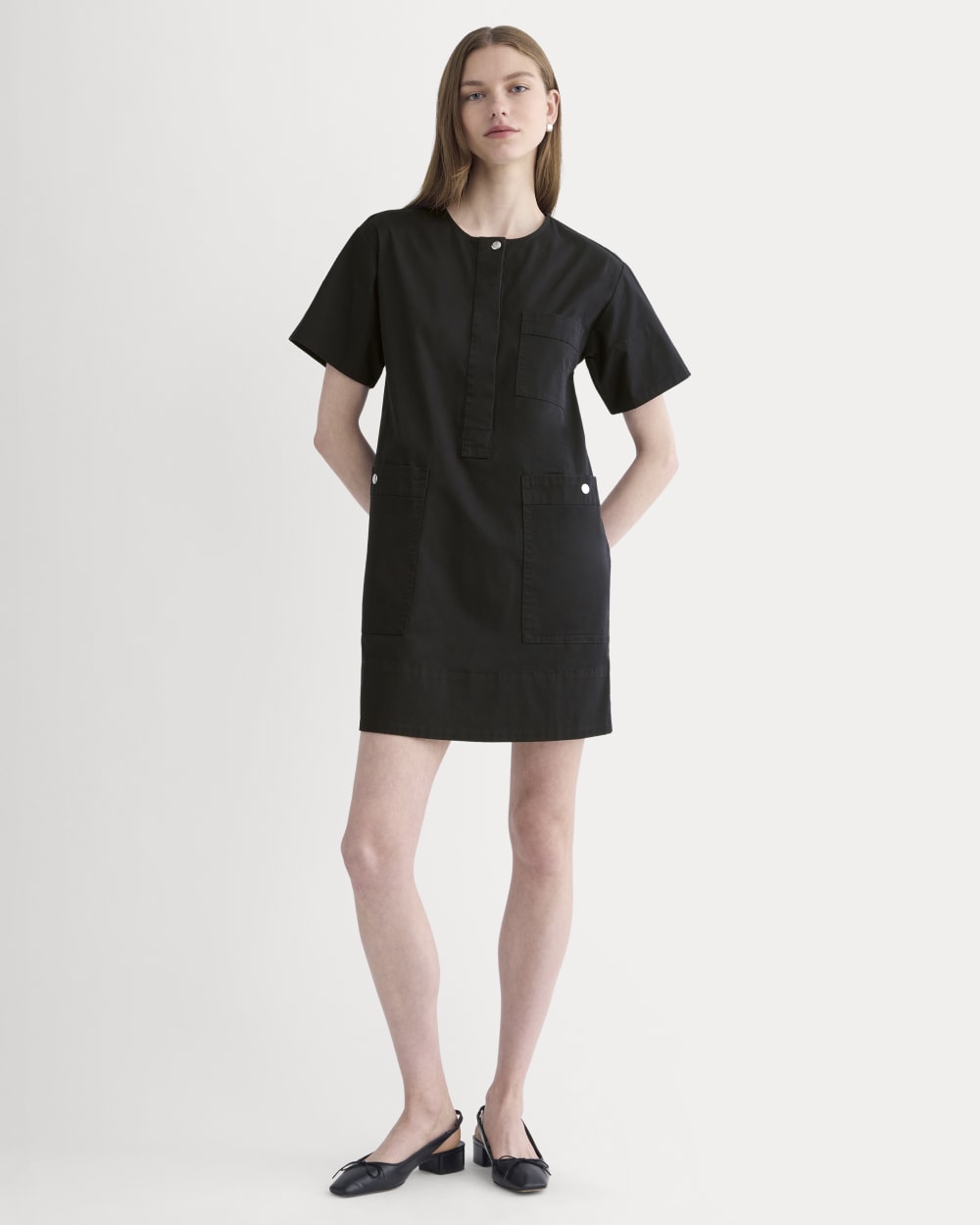 womens-safari-mini-dress-black | primary