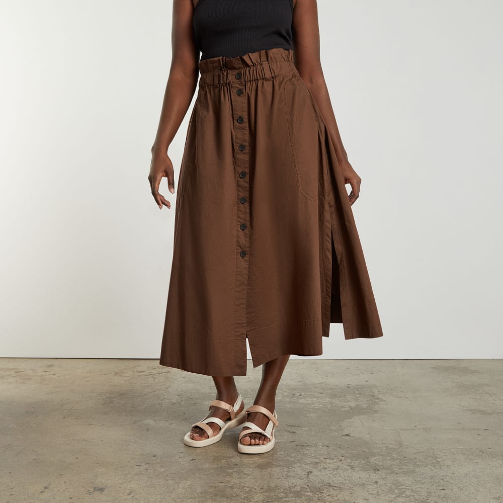 womens-easy-button-front-skirt-espresso | primary