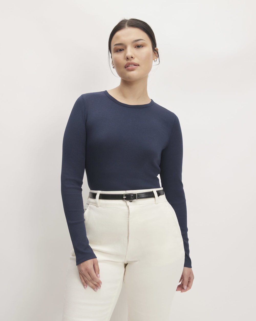 womens-supima-rib-long-sleeve-crew-navy | primary