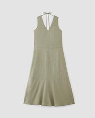 womens-linen-v-neck-maxi-dress-sage-green | alt