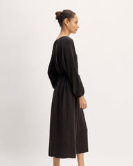 womens-tencel-gathered-maxi-dress-black