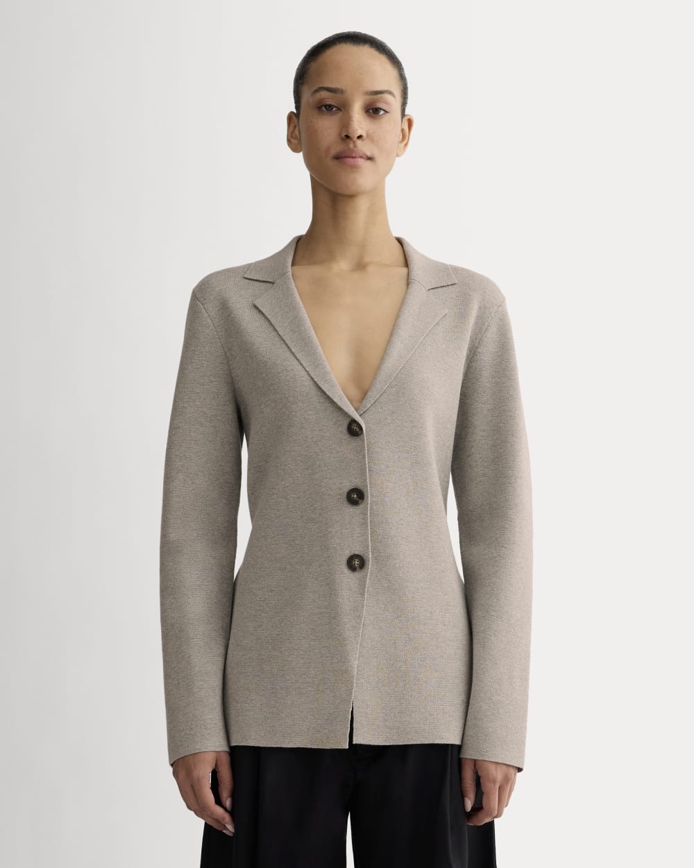 womens-knit-blazer-light-heathered-grey | primary