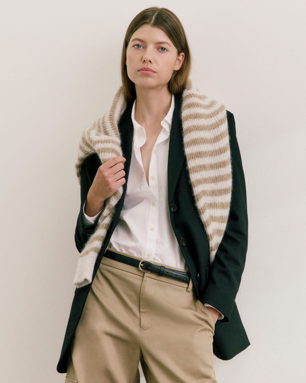 womens-alpaca-ribbed-cocoon-crew-mallow-heather-camel-stripe | editorial