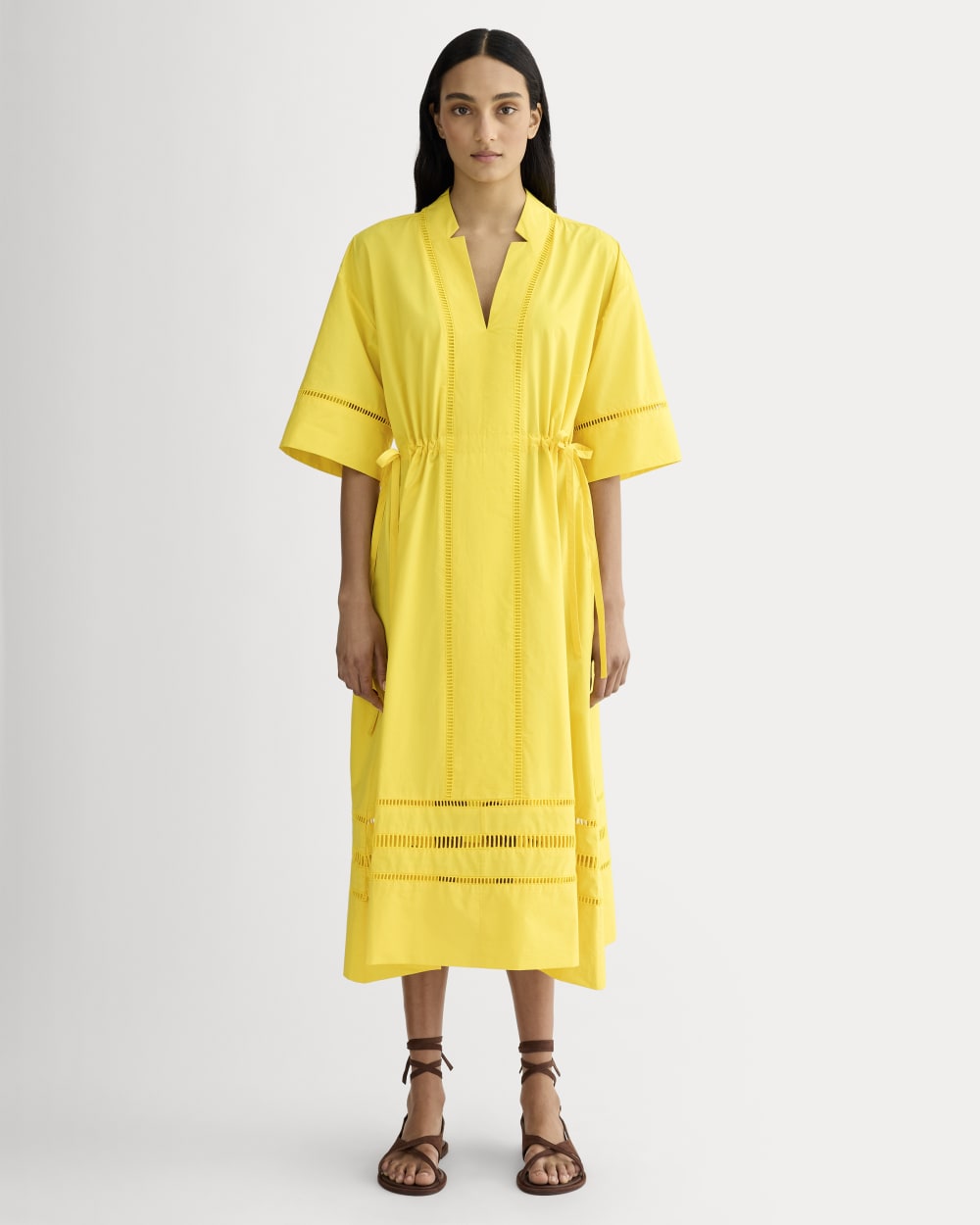 womens-lace-trim-caftan-dress-high-visibility-yellow | primary