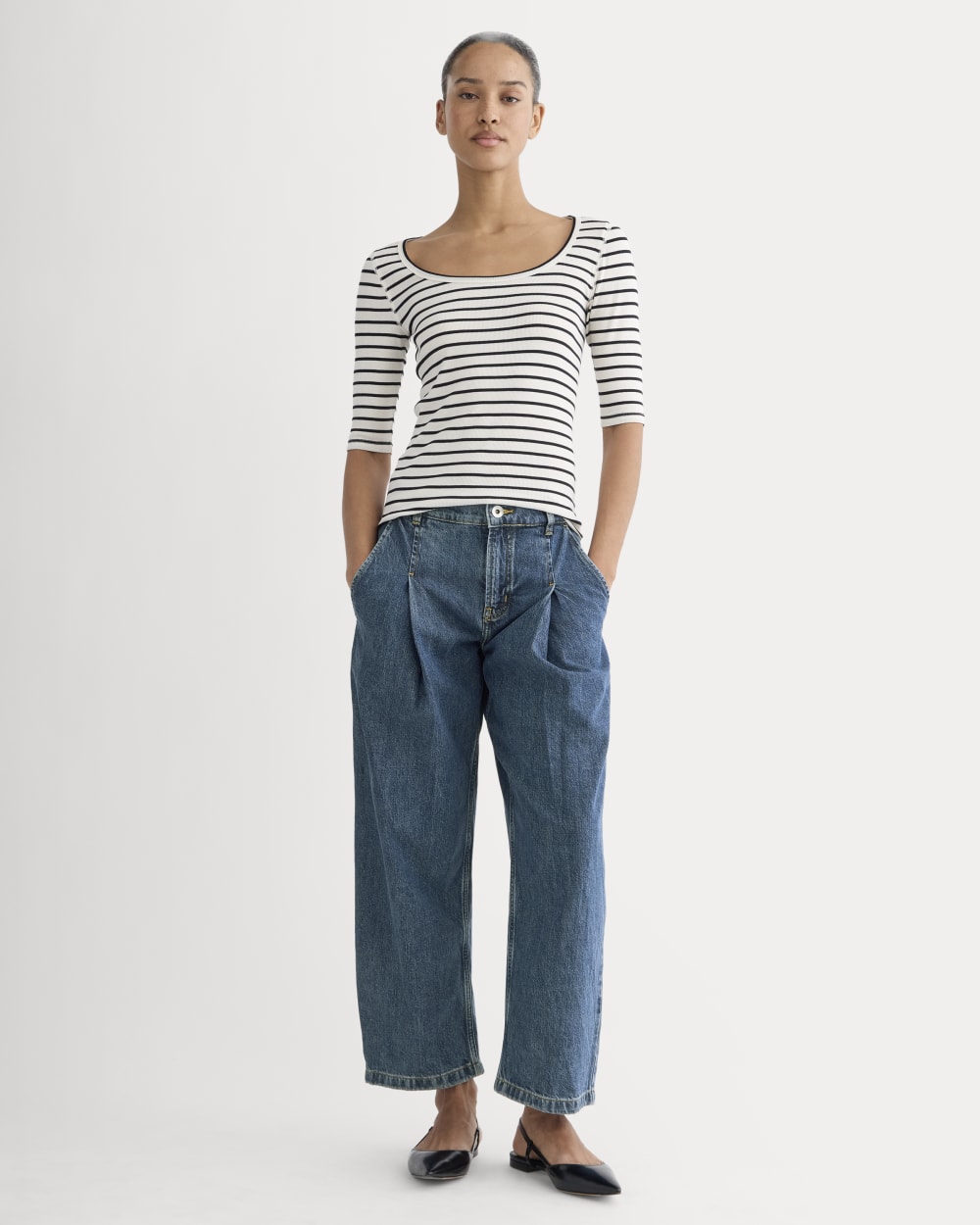 womens-supima-micro-rib-scoop-neck-bone-black-stripe