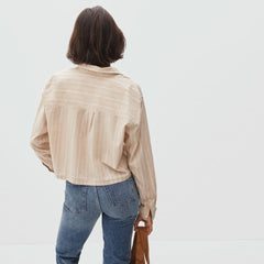 womens-silky-cttn-cropped-shirt-golden-brown-stripe