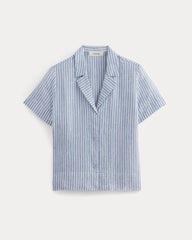 womens-linen-notch-ss-shirt-bluebell-bone | alt