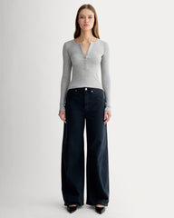 womens-pima-rib-long-sleeve-henley-heathered-grey