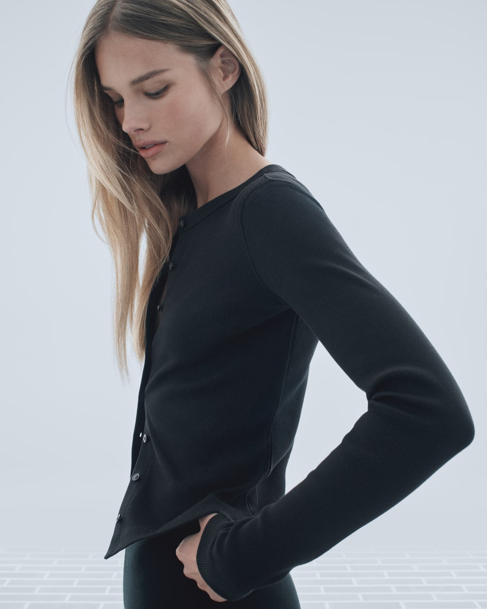 womens-selfie-cardigan-black | editorial