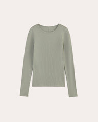 womens-supima-rib-long-sleeve-crew-sage-green | alt
