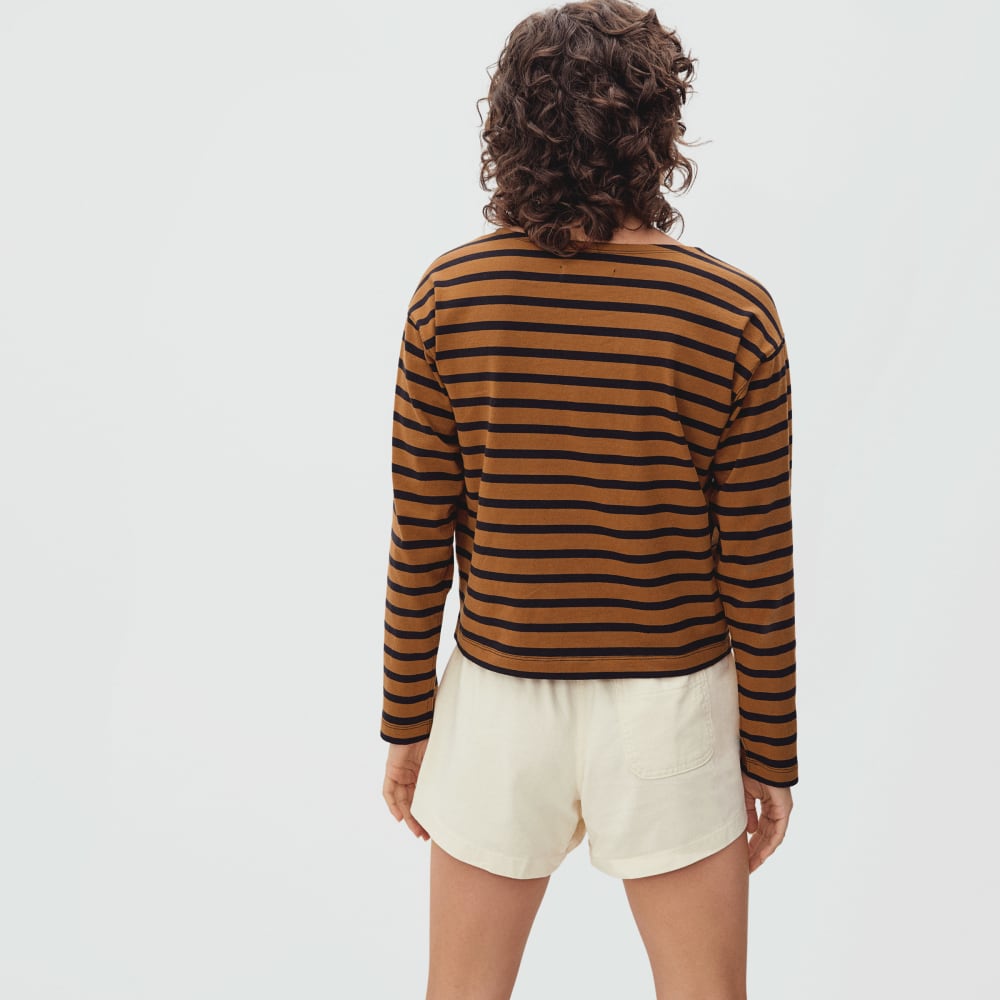 womens-modern-breton-shirt-almond-black-stripe | alt