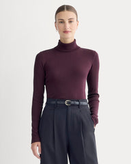 womens-supima-rib-turtleneck-heathered-port-royale | primary