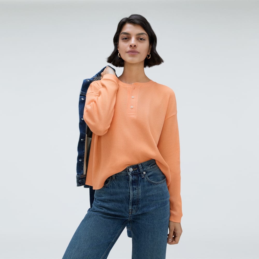 womens-organic-ctn-waffle-henley-orange-chiffon