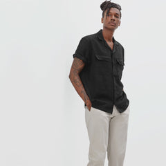 mens-linen-camp-shirt-black | primary
