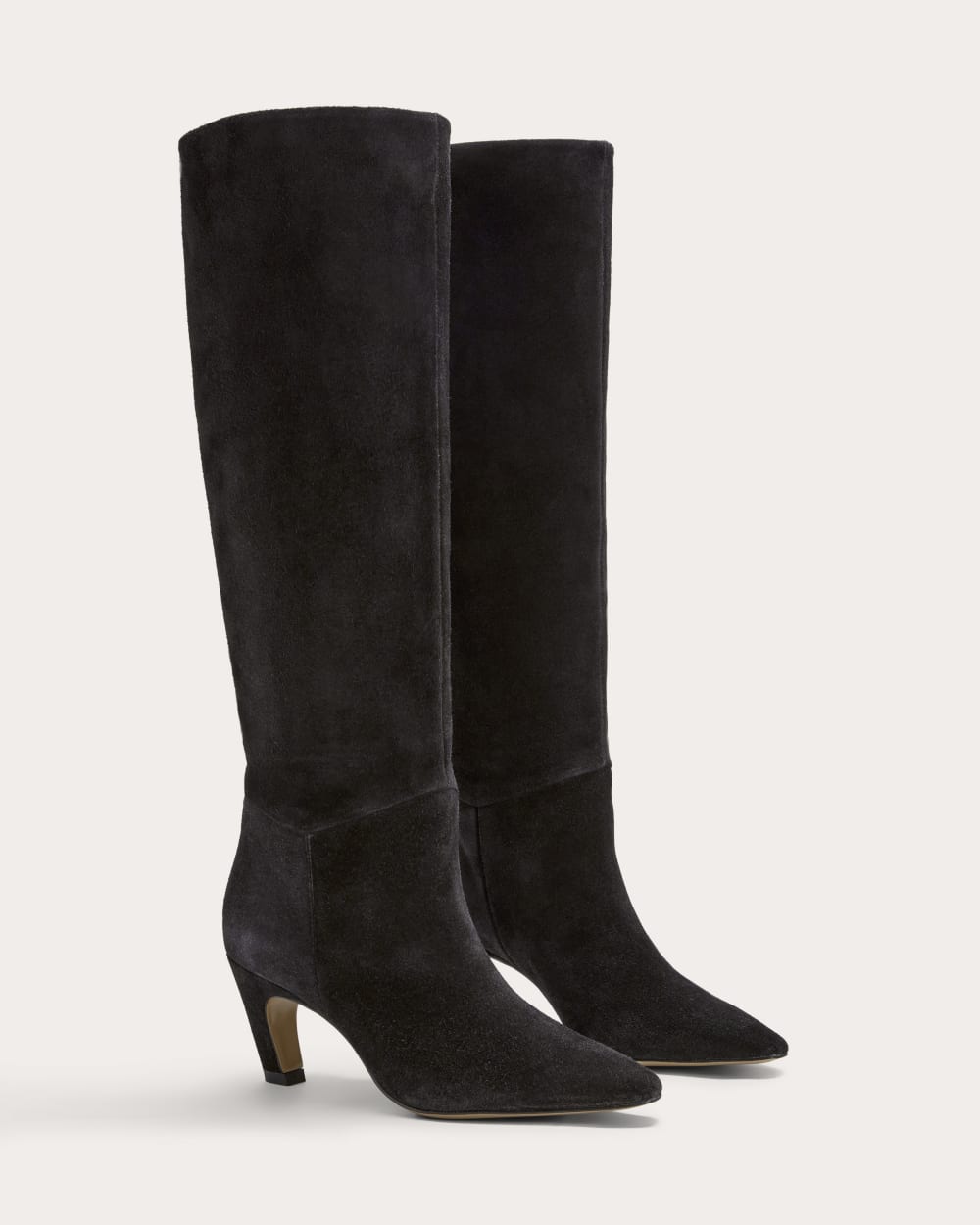 womens-knee-high-banana-heel-boot-black-suede | alt
