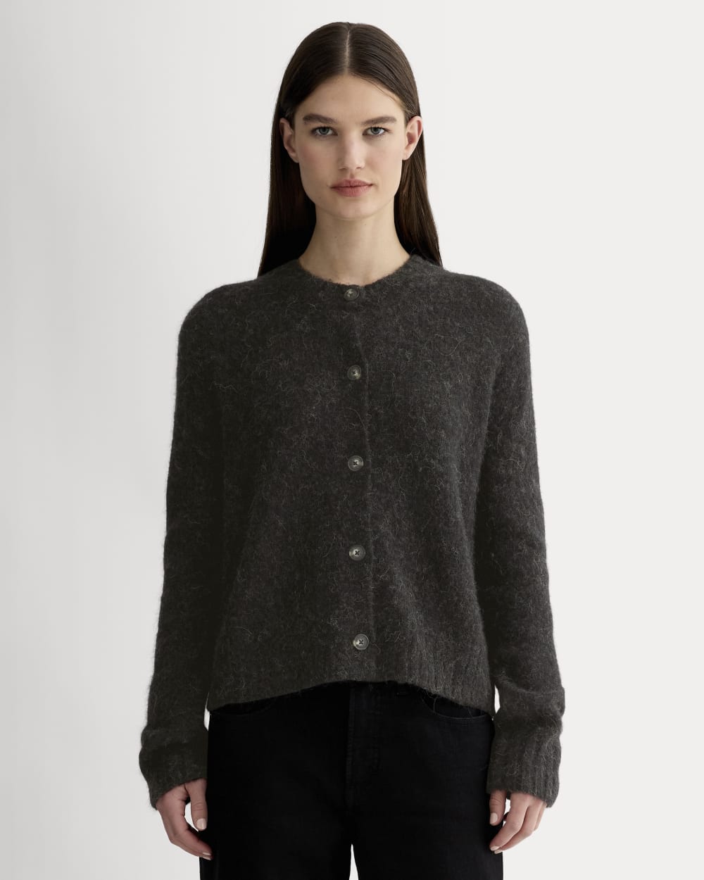 womens-crew-cardigan-in-alpaca-heathered-black | primary
