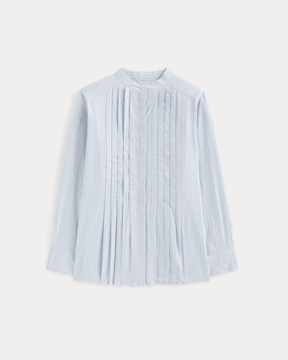 womens-pleated-shirt-in-silky-cotton-forever-blue-optic-white | alt