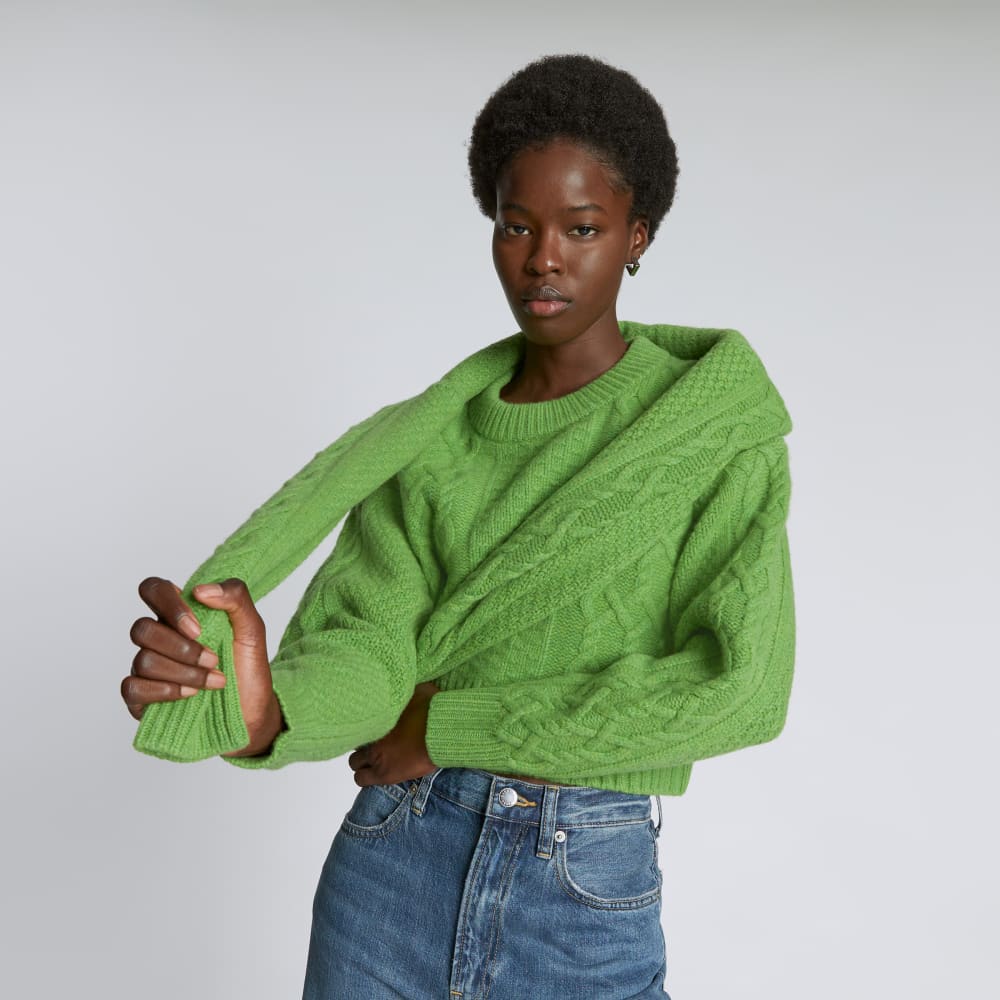 womens-felted-merino-cropped-cable-sweater-salted-lime