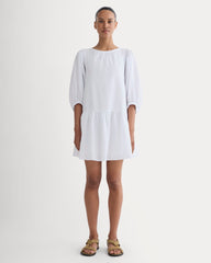 womens-gauze-puff-sleeve-mini-dress-white | primary