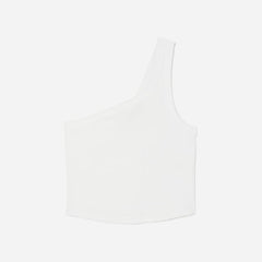 womens-ribbed-one-shoulder-tank-white | alt