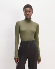 womens-supima-rib-turtleneck-kalamata | primary