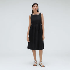 womens-seersucker-midi-dress-black