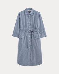 womens-drawcord-shirtdress-soft-cotton-mazarine-blue-optic-white | alt