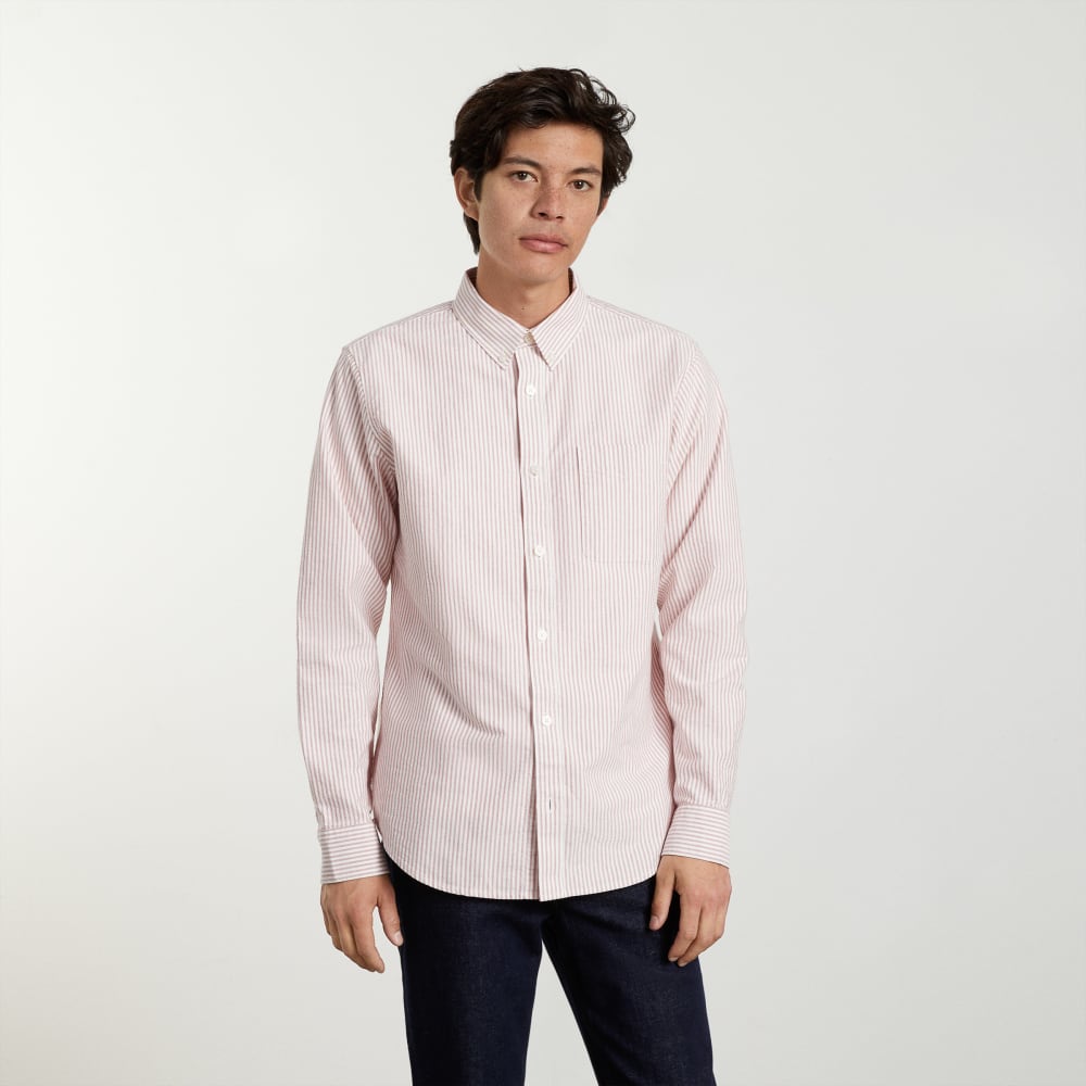 mens-slim-fit-oxford-shirt-red-white-stripe | primary