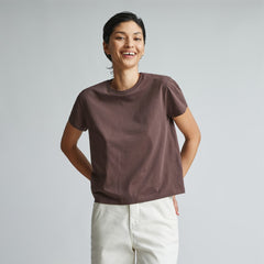 womens-organic-cotton-box-cut-tee-chocolate-brown | primary