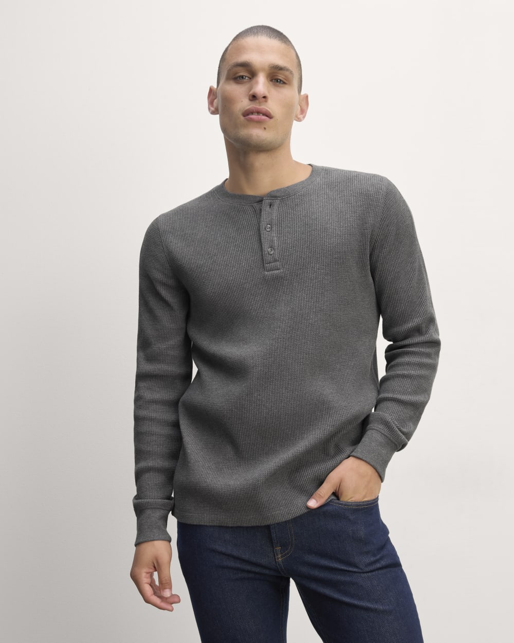 mens-waffle-ls-henley2-heather-charcoal | primary