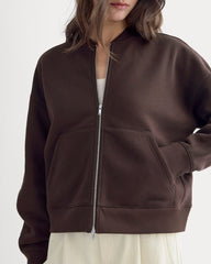 womens-fleece-bomber-jacket-dark-chocolate