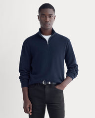 mens-cashmere-quarter-zip-sweater-navy | primary