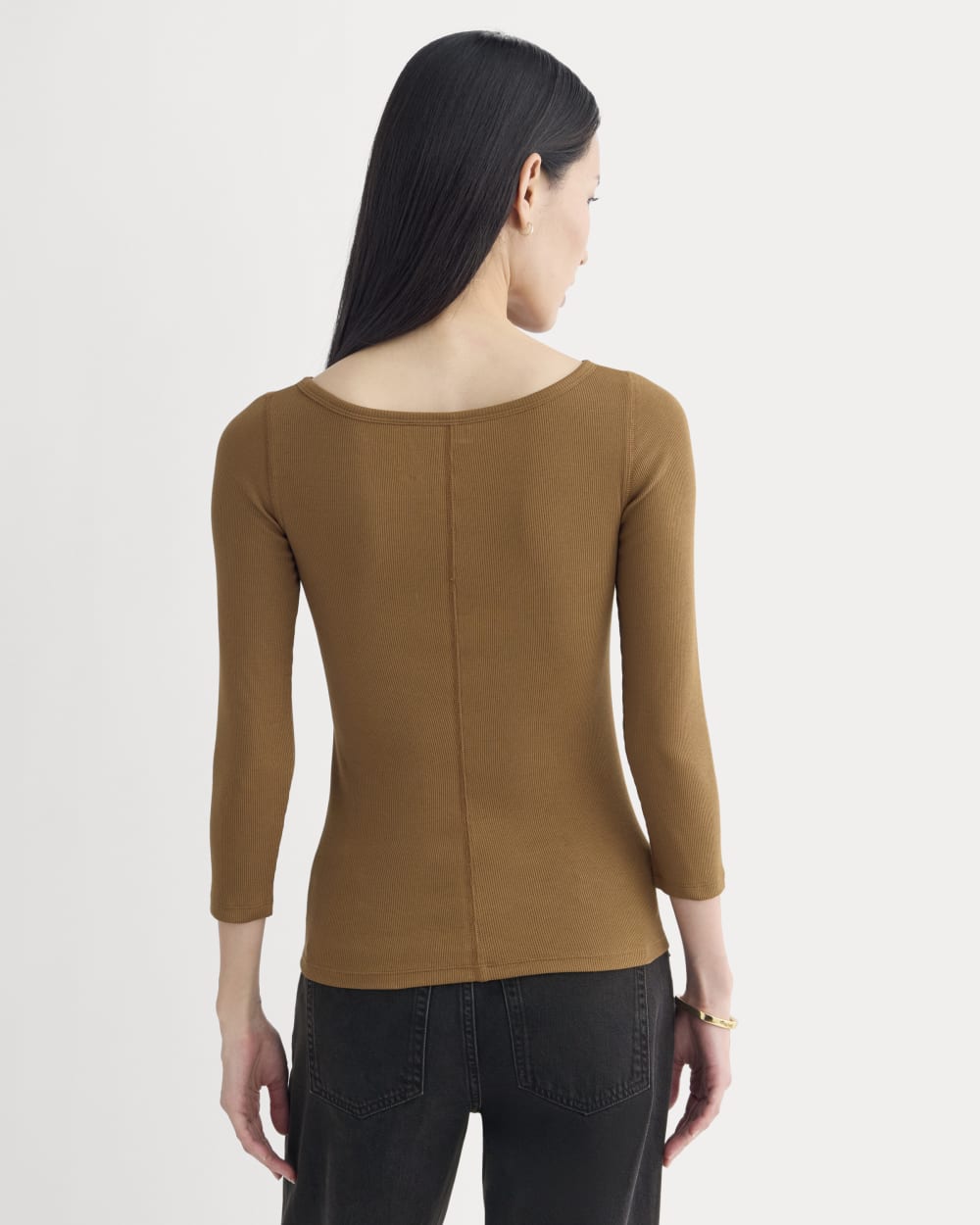 womens-luxe-rib-3-4-sleeve-boatneck-tee-toffee