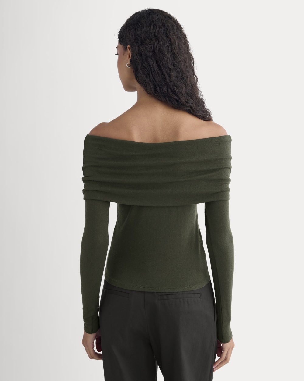 womens-off-shoulder-top-butterluxe-dark-green