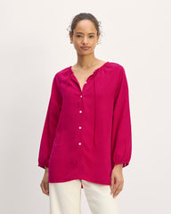 womens-tencel-gathered-shirt-red-currant | primary